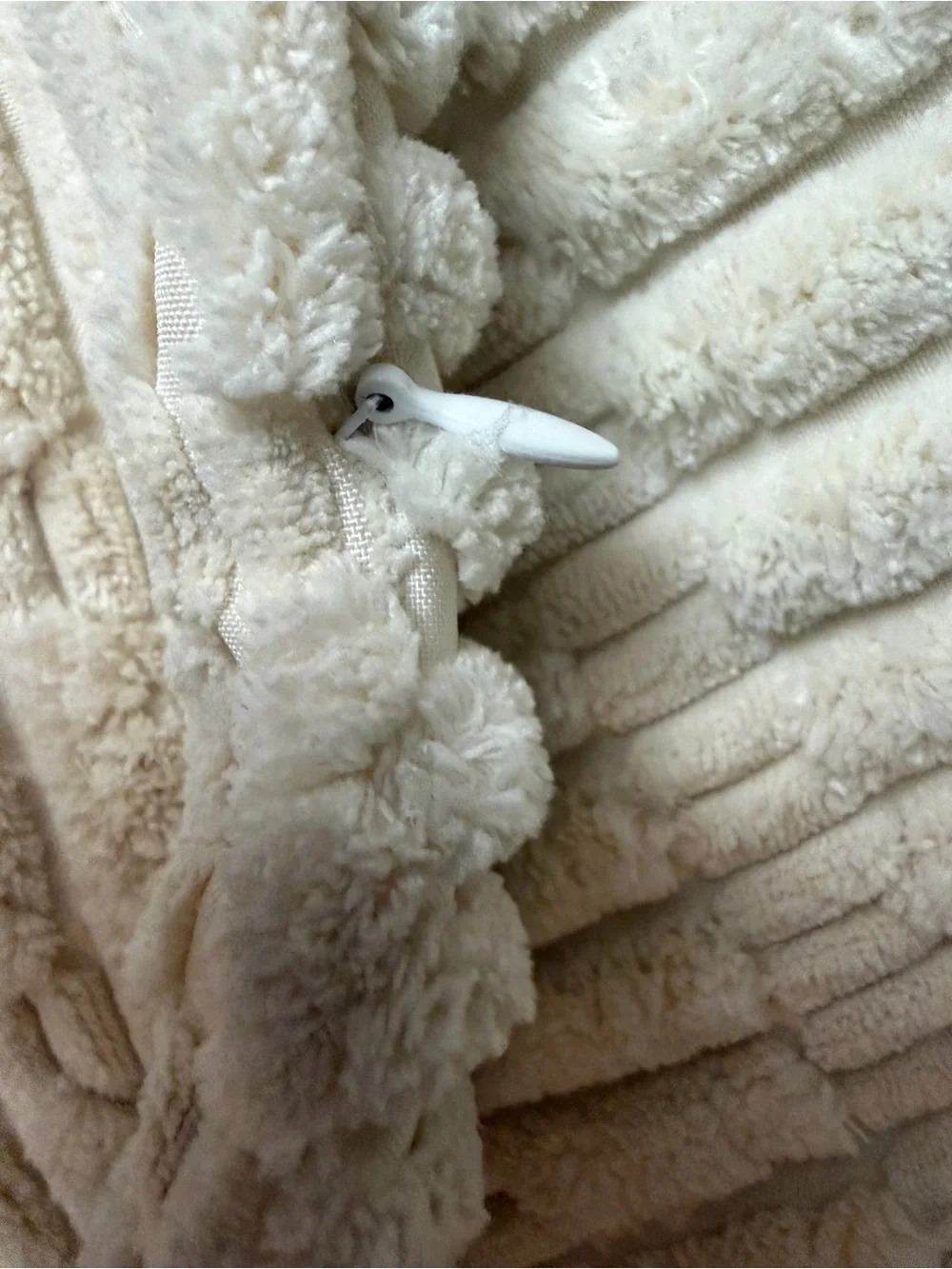 Set of 3 Cream Chenille Textured Throw Pillow Covers 19x19 Zip